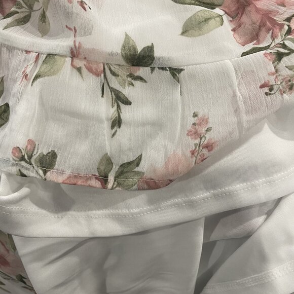 Boho Floral Print Maxi Dress Long Sleeve Square Neck Flowy Wedding Chiffon Gown - Picture 6 of 8